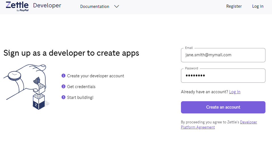 Sign up and create an account in the Developer Portal