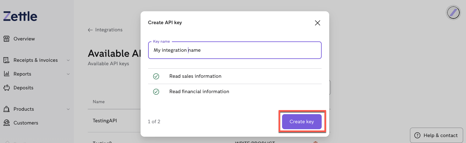 Get started | Create an API key
